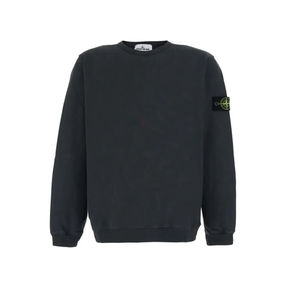 Stone Island Men Gray Hoodie In Cotton For Men